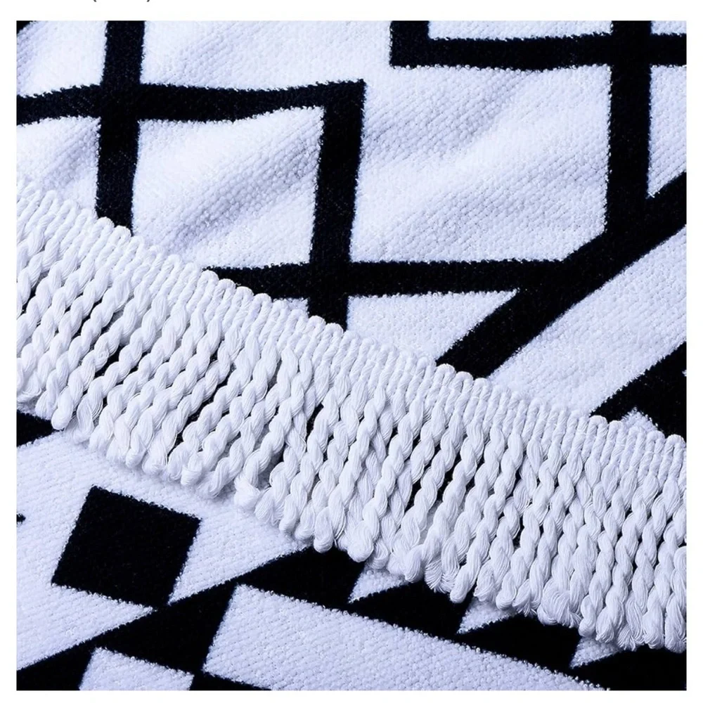 Indian Mandala Microfiber Round Beach‎ Blanket Tassels Water Absorbent Towel